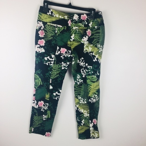 Adrianna Papell Cropped Floral Pants Sz 4 - Picture 4 of 7